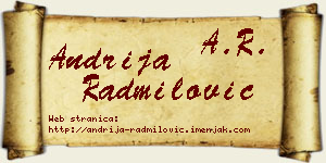 Andrija Radmilović vizit kartica